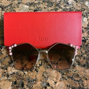 Fendi 57mm pentagon sunglassses